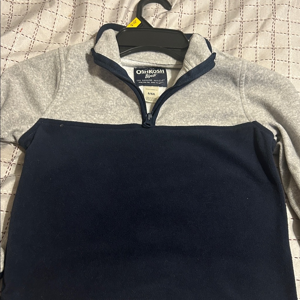 OshKosh B'gosh boys Zip-Up Sweater in Navy and Gray